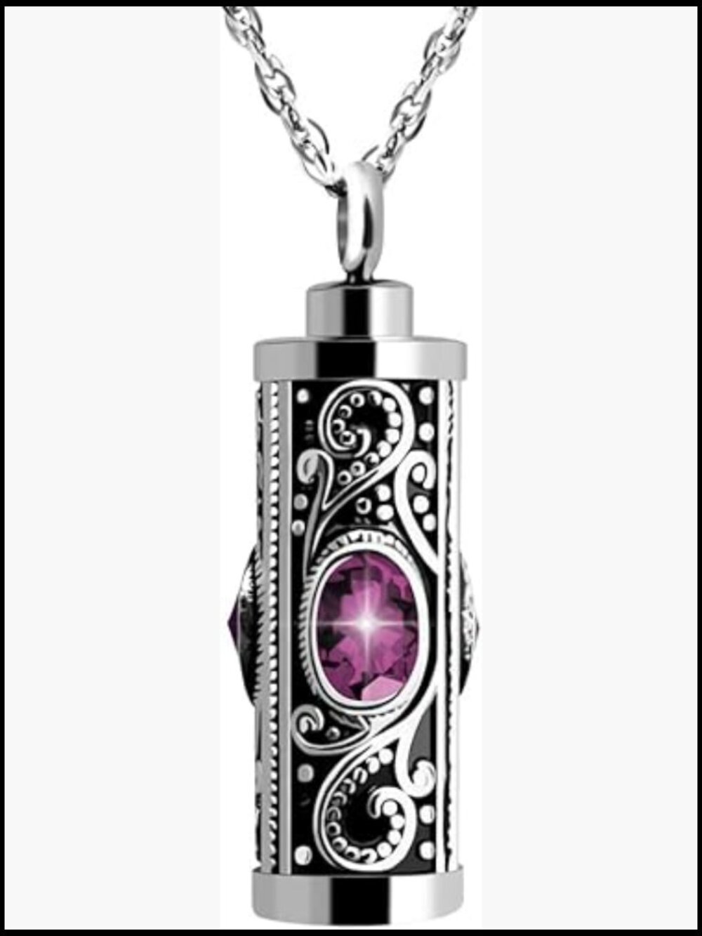 Stainless Steel Cremation Urn Necklace Pendant for Ashes Keepsake